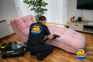 Dubinsko pranje nameštaja Vračar – profesionalno čišćenje chaise lounge fotelje uz ZOMINO mašinu Karcher, uklanjanje fleka i alergena.